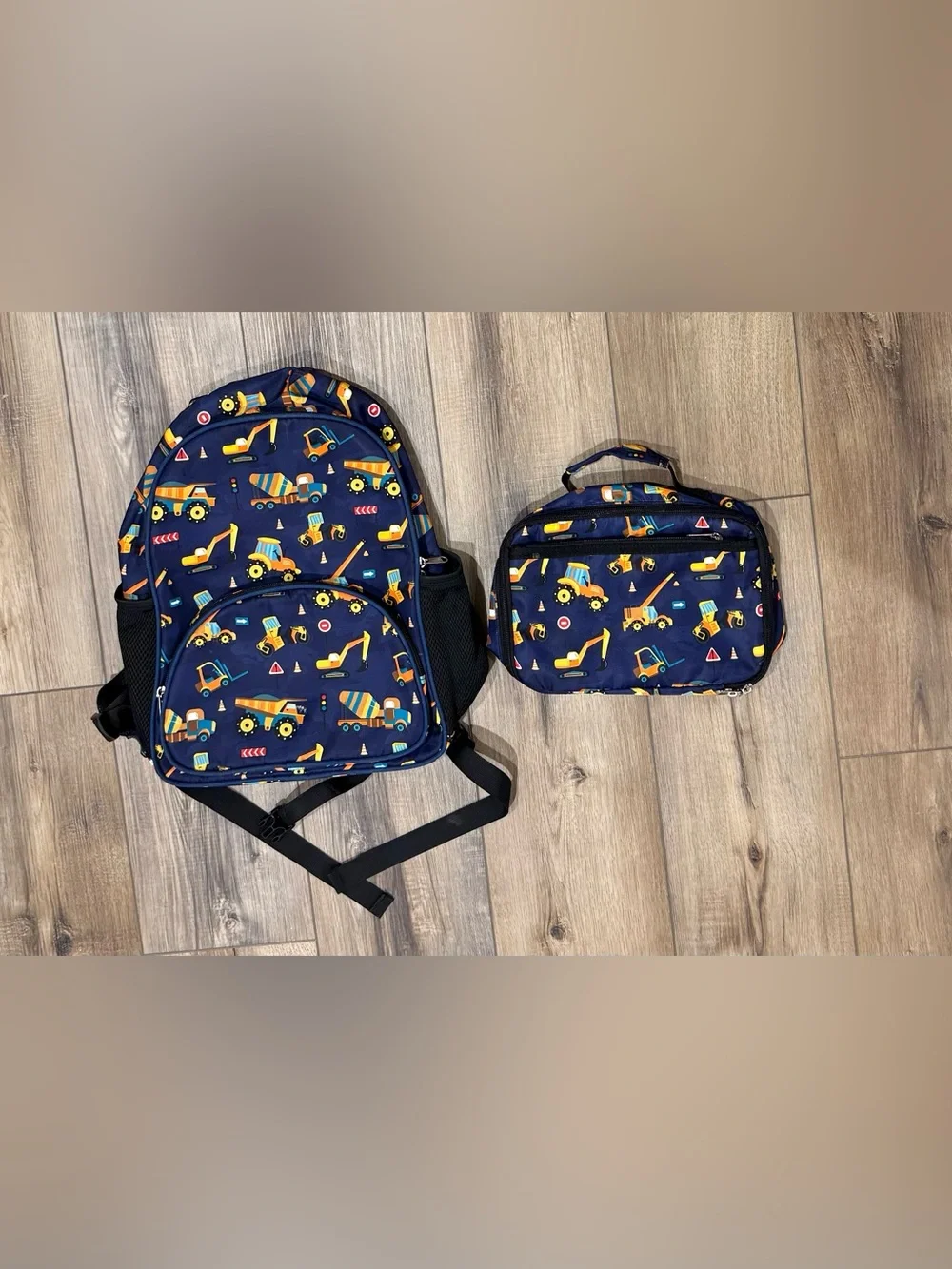 Kids Construction Backpack & Lunch Box Set Excavator Dump Truck School